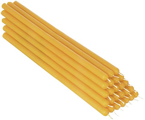 NKlaus 25x cera d'api gialla 26cm senza fuliggine candele da tavolo colorate candele pasquali candele rituali candele nuziali candele a goccia 36343