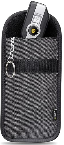 EXOSFER - Custodia Schermata Chiave Keyless (Design Jeans) - 1 Custodia Medium. Gabbia Faraday Antifurto Auto. Blocco Segnale RFID per Chiavi, Telecomando e Porta Telepedaggio. Protezione Anti Hacking