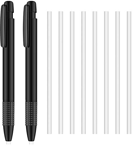 Eersida Retractable Eraser and Refill Mechanical 3.8 mm Pen Style Art Erasers for Artists Drawing Painting, Students Teacher Adult Office School Family(2 Packs)