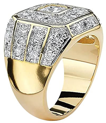 wojonifuiliy01 - Mode Einzigartiger Herrenring Teenager Personalisierter Diamantring Geburtstag Schmuck Valentinstag Klassischer Modering (Gold-`, 11)