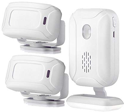 Motion Sensor Doorbell for Business Entry, Store Welcome Buzzer Monitor, Outdoor Door Chime Kit: Infrared Motion Sensor Detector for Elderly Caregiver Reminder - LED Indicators