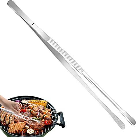 Pinze da Cucina, Pinze Cucina in Acciaio Inossidabile, Barbecue Pinzette da Cucina, Multifunzione, per Una Presa Salda, Adatte per Chef, Bistecche, Barbecue, Cucinare (30cm)