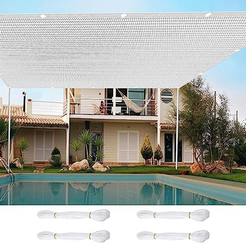 Sun Shade Segel 3 x 5 m Odporny na warunki atmosferyczne Trwały Idealny Medvetenhet om solskydd med UV-block med fria rep för terrass, balkong, pool och trädgård, Vit
