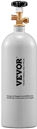 VEVOR CO2 Tank, 5 lbs New Aluminum Alloy Cylinder, CO2 Air Tank with Light Gray Spray Coating, CGA320 Valve & Adjustable Pressure, DOT Approved Cylinder for Draft Beer Dispensing and Soda Maker