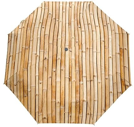 GAIREG Old Brown Tone Bamboo Travel Umbrella for Rain Small Compact Portable Folding Auto Open Umbrellas