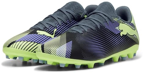 Puma Unisex Adults Future 7 Play MG Soccer Shoe, Gray Skies-Elektro Purple-Fizzy Apple-Puma White, 42.5 EU