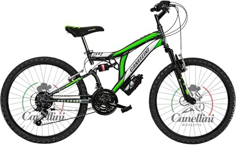 FULL SUSPENSION 24 COLORADO barncykel - hjul 24 tum (titan/grön)