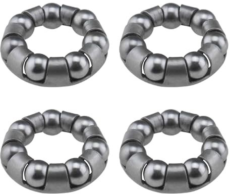 YINETTECH Lot de 4 fixations de roulement à billes pour vélo - 7 balles - Accessoires de réparation de vélo - Cage de vélo - Roulement à billes pour roue avant de vélo - Support de roulement à billes