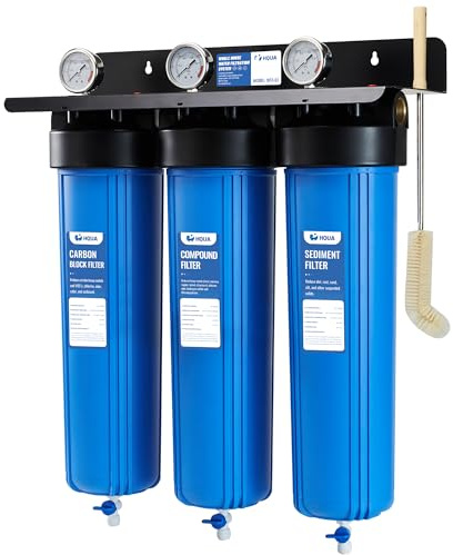 HQUA WF3-01 Vattenfiltreringssystem för hela huset, minskar tungmetaller (bly, kvicksilver, koppar, nickel, krom), kloramin, sediment, lukt och VOC (koldioxid tungmetallbyggnad