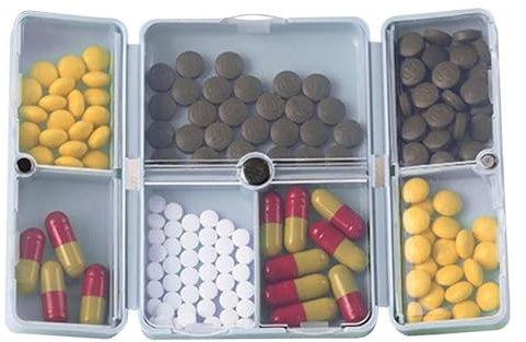 Weekly Pill Case, Reise Pillenbox, Faltbare Magnetische Pillendose Organizer Mit 7 Fächern, Wöchentlicher Pillenorganisator Für Vitaminpräparate Pillenpillenbox-Spender-Organizer