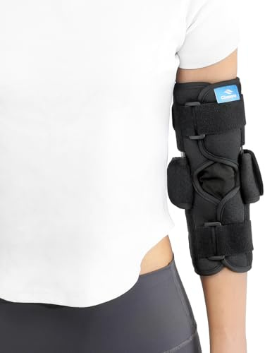 Chonario Cubital Tunnel Elbow Brace – Ulnar Nerve Splint, Adjustable Elbow Immobilizer Elbow Splint for Sleeping & Day Use, Fits Left & Right Arms (S)