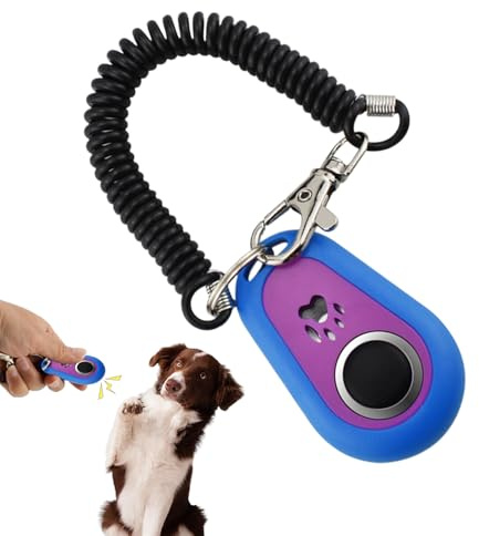 Generico Clicker per Addestramento Cani di Ovale | Clicker Bicolore per Addestramento Cani | Efficace Strumento di Addestramento con Cinturino da Polso per Cani | Pratici Strumenti di Addestramento