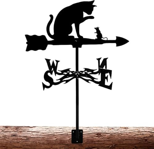 WEATHERVANES, Palette météorologique, Monts météorologiques en métal Mount de Toit, Chat et Rat WEATERVANES pour Le Jardin, la Cour, Les hangars, la Cour, Le décor de Patio