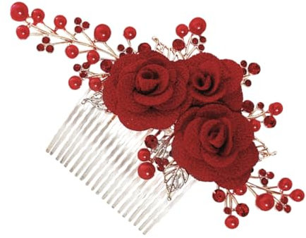 OATIPHO Pettine per Rosa Decorativa Accessorio per Sposa e Cerimonie Pettine per Acconciature Versatili per Matrimonio