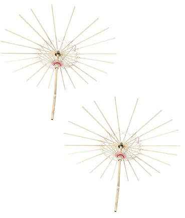 VOSAREA Bamboo Umbrella Holder Rack 2 Pcs for Decorative Photo Props