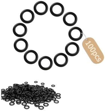 PDKKFF 100 Pezzi O-Ring in Gomma, Nitrilica O-Ring OD 6mm, ID 3mm Neri Guarnizioni di Tenuta per Conduttura, Aria Condizionata, Impianti Idraulici, Automobile