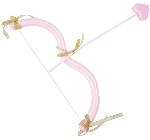 GORGECRAFT Ensemble Arc et Flèches Cupidon Cœur Rose Accessoires Photo Déguisement Cosplay Halloween Maquillage Cadeaux pour Adultes