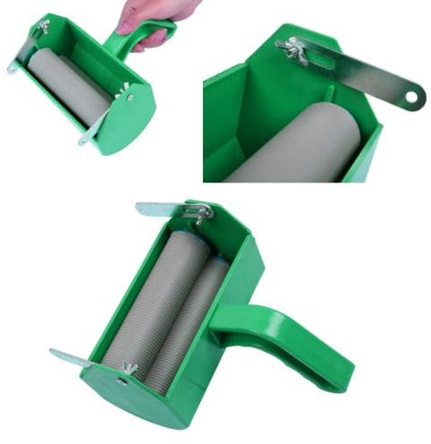 HEMOTON Rodillo para Empapelar de Plástico Verde Reutilizable Impresión de Grano para Hacer Tela de Arroz y Renovar Muebles de Madera Antiguos