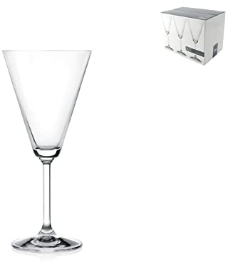 H&H Confezione 6 Vetro Jazz Trasparente Acqua Cl22 Calici Vino, 22 cl