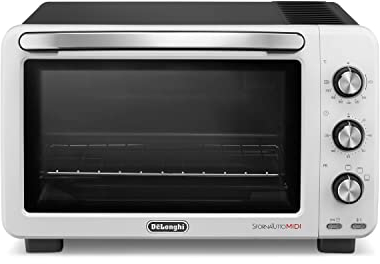 De'Longhi E024352 Sfornatutto Midi Forno Elettrico da 24 Litri con Spegnimento Automatico e Segnale Acustico di Fine Cottura, Friggitrice ad Aria, lxpxh50x46x32cm