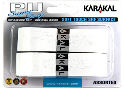 Karakal Lot de 2 poignées de rechange en PU Blanc Pour tennis, squash, badminton
