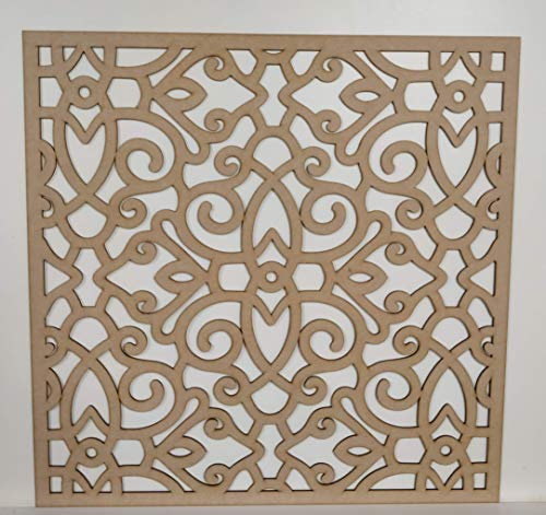 LaserKris Calandre murale décorative en panneau MDF perforé (600 mm x 600 mm) PO262-2