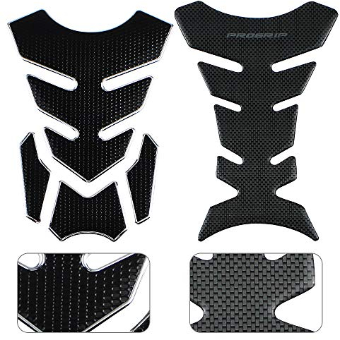 2 Feuilles Protection Réservoir Adhésive 3D pour Motos Sport Protecteur de Protection de Réservoir de Carburant D'Essence 19,5 cm x 14 cm et 17,5 cm x 10 cm