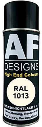 Alex Flittner Designs Peinture antirouille 4 en 1 RAL 1013 - Blanc nacré - Spray de peinture antirouille