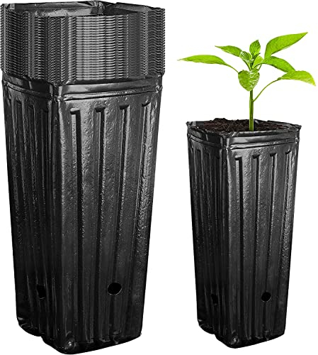 20Pcs Tall Tree Pots,Plastic Deep Nursery Treepots,20cm/7.8inch Tall Seedling Flower Plant Container Pots for Indoor Outdoor Garden Plants