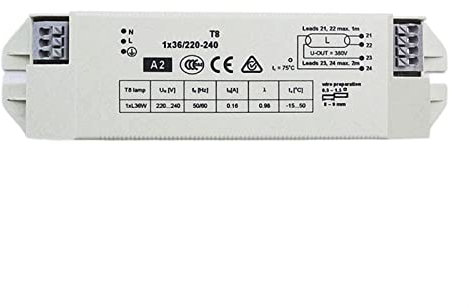 LAZIRO Ac220-240v 1x36w t8 Ballasto, Luz Fluorescente Electrónica Balasta, Arranque Instantáneo Balasto electrónico T8, J16701