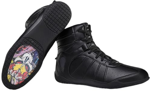 Scarpe da Wrestling Uomo,Scarpe da Wrestling da Combattimento,Unisex Scarpe da Boxe,Traspiranti,Antiscivolo,Tessuto A Rete,Comfort Stabilità,Laced,per Allenamento Combattimento Esercizio