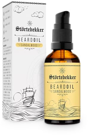Störtebekker® Premium Bartöl Sandelholz - tägliche Bartpflege für 3-Tage-Bart bis Vollbart - 50ml Beard Oil Vegan - Bart Öl Herren mit angenehmen Duft - Hochwertige Inhaltsstoffe - Made in Germany