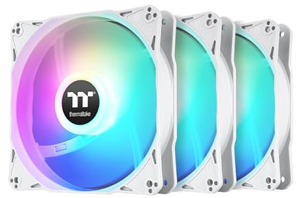 Thermaltake LE120 ARGB PWM Fan White (3 Pack), PWM Controlled 500~1500 RPM, 5V Motherboard Sync, 16.8 Million Colors 9 Addressable LEDs, 66.1 CFM, 120mm Hydraulic Bearing, Case Fan, CL-F205-PL12SW-A