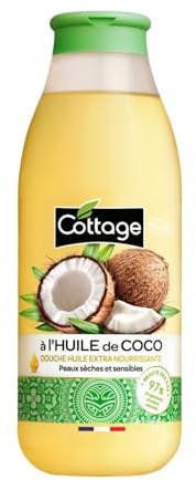 Cottage Coconut Shower Oil - 560ml | 97% Natural Ingredients & Glycerin | Paraben-Free, Dermatologically Tested | Extra-Nourishing & Moisturising Cleansing Oil Body Wash for Dry & Sensitive Skin