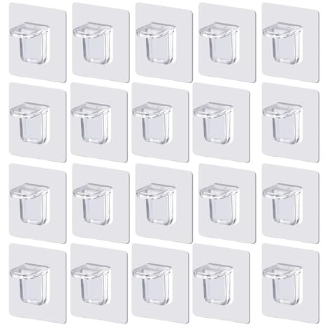 20 Morceaux De Cadre De Support De Partition Auto-Adhésif, Accessoires D'Armoire, Luminaires De Partition, Cadres De Support Transparent En Plastique, Accessoires De Meubles
