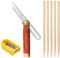 Sliding Bevel, Carpenters Tools, Bevel with Hardwood Handle Angle Measurement Tool Stainless Steel Blade Ruler For Craftsman Carpenter Architect Engineer Woodworking (with 5 pencils)