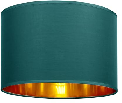 GIGGI Fabric Lamp Shades with Golden Inner, 8 Green Light Shade Ceiling – Modern Lampshades for Ceiling Lights, Lamp Shades for Table Lamps, Floor Lamps, Living Room, Bedroom, Home Décor
