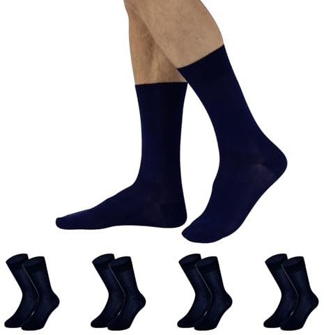 CALZITALY Calcetines Algodón Hombre, Calcetines Hilo de Escocia, Traje, Ejecutivos Finos Hombre | Made in Italy (FR/ES, Números, 43, 46, Regular, Regular, 4, Azul Marino - Cortos)