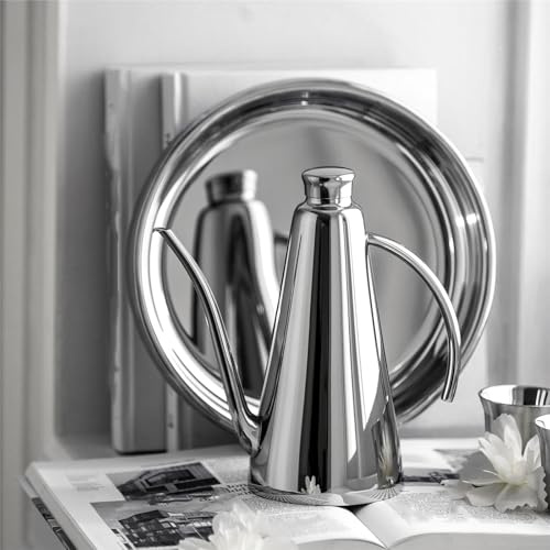 WGQDQDBY Cafetera de vertido de pico fino en acero inoxidable para preparación en casa-Silver2
