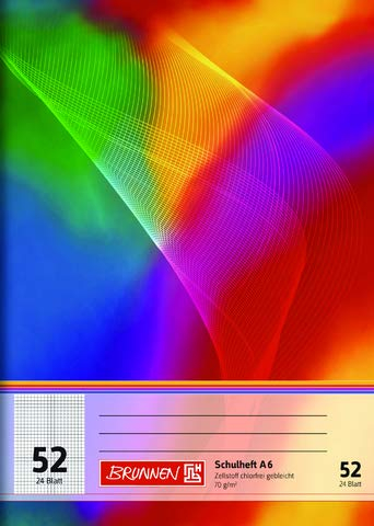 Brunnen 1046902 Schulheft (A6, 24 Blatt, kariert, Lineatur 52)