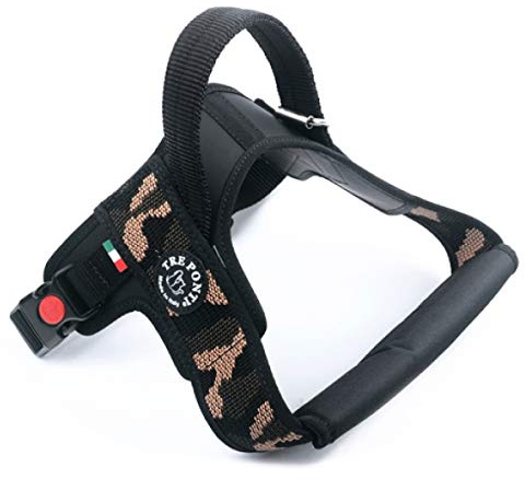 Tre Ponti Hundegeschirr Groß, Brustgurt mit grauen Maßen. Größe: L.