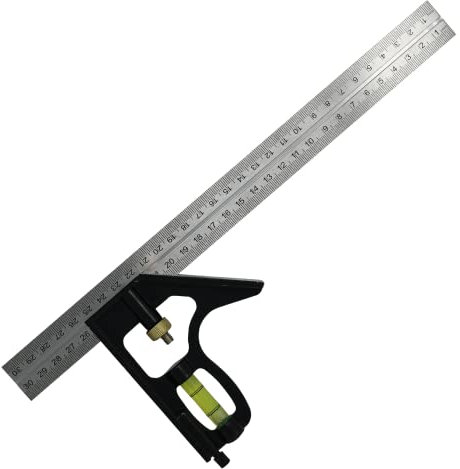 Dapetz ® Combination Square 300mm Metric – Accurate Carpentry Square Made of Metal with Stop Ruler and Scribing Tool Accurate and Adjustable Woodworking Measurement.