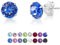 DTPSilver - Damen Ohrringe 925 Sterling Silber mit Kristallen von Swarovski® Elements 6 mm Runde Ohrstecker - Farbe : Blauer Saphir