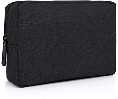 MyGadget Universal Tasche 16 x 11 cm Kosmetiktasche, Elektronik Zubehör Organizer Tasche z.B. Ladegerät - Reise Accessoires Bag, Federtasche in Schwarz