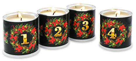 Advents doftljus set stechpalm julljus, advent, ljus, adventkrans, värmeljus