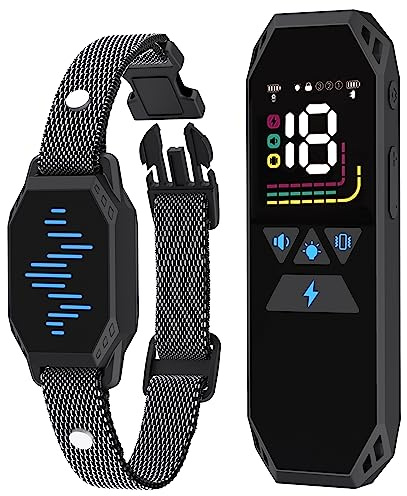 Dog Training Collar with Remote Control, 2500FT Coverage Range and 4 Training Modes, IP67 Waterproof Rechargeable E Collar for Dogs Training for All Breed