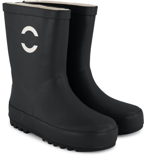 Mikk-line Gummistiefel Kinder 38 | Black Gefütterte Regenstiefel | Wasserdichte Kinderstiefel | Regenschuhe