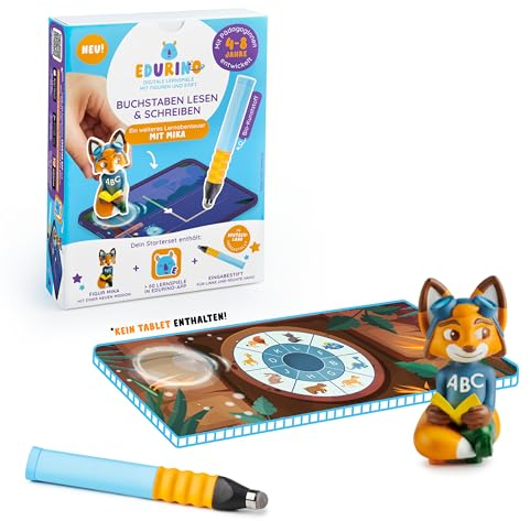 Edurino Starterset Mika ABC: Die Buchstaben Lesen & Schreiben (Stufe 2) ab 4 J. inkl. Eingabestift | Groß- und Kleinbuchstaben erkennen | Buchstaben richtig schreiben | Laute in Wörtern hören