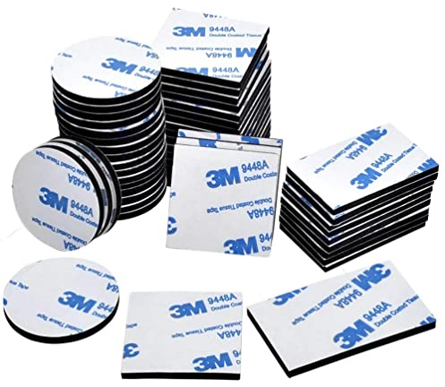 LLNRC 60 Stück Doppelseitiges Klebeband Extra Stark,Schaumstoff Klebepads,Schwarz Selbstklebendes Klebeband für Wände Boden Kunststoffe Gläser Metall