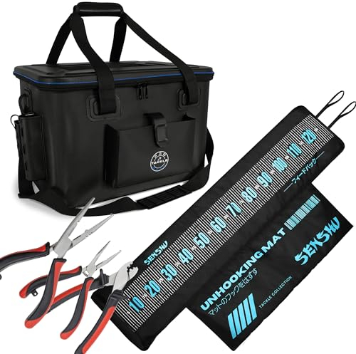 Pro Tackle Eva Bag I Tackle Bakkan + Senshu Abhakmatte + 3 Zangen Angeltasche - Stilvolle und funktionale Anglerausrüstung mit 50L Fassungsvermögen